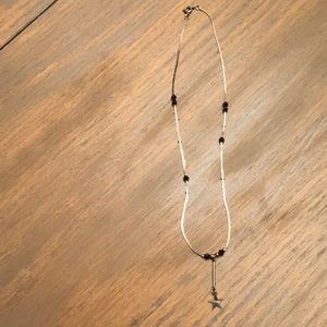 Silver and black necklace